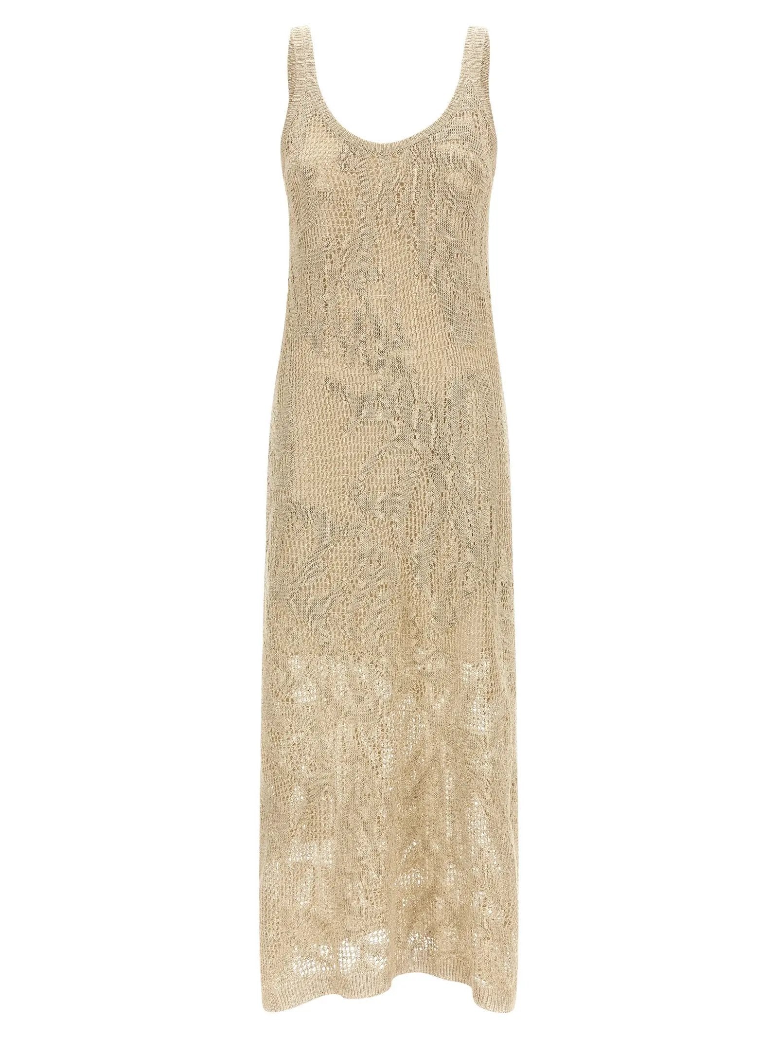 Brunello Cucinelli Beige Linen Long Dress