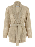 Brunello Cucinelli Beige Linen Cardigan
