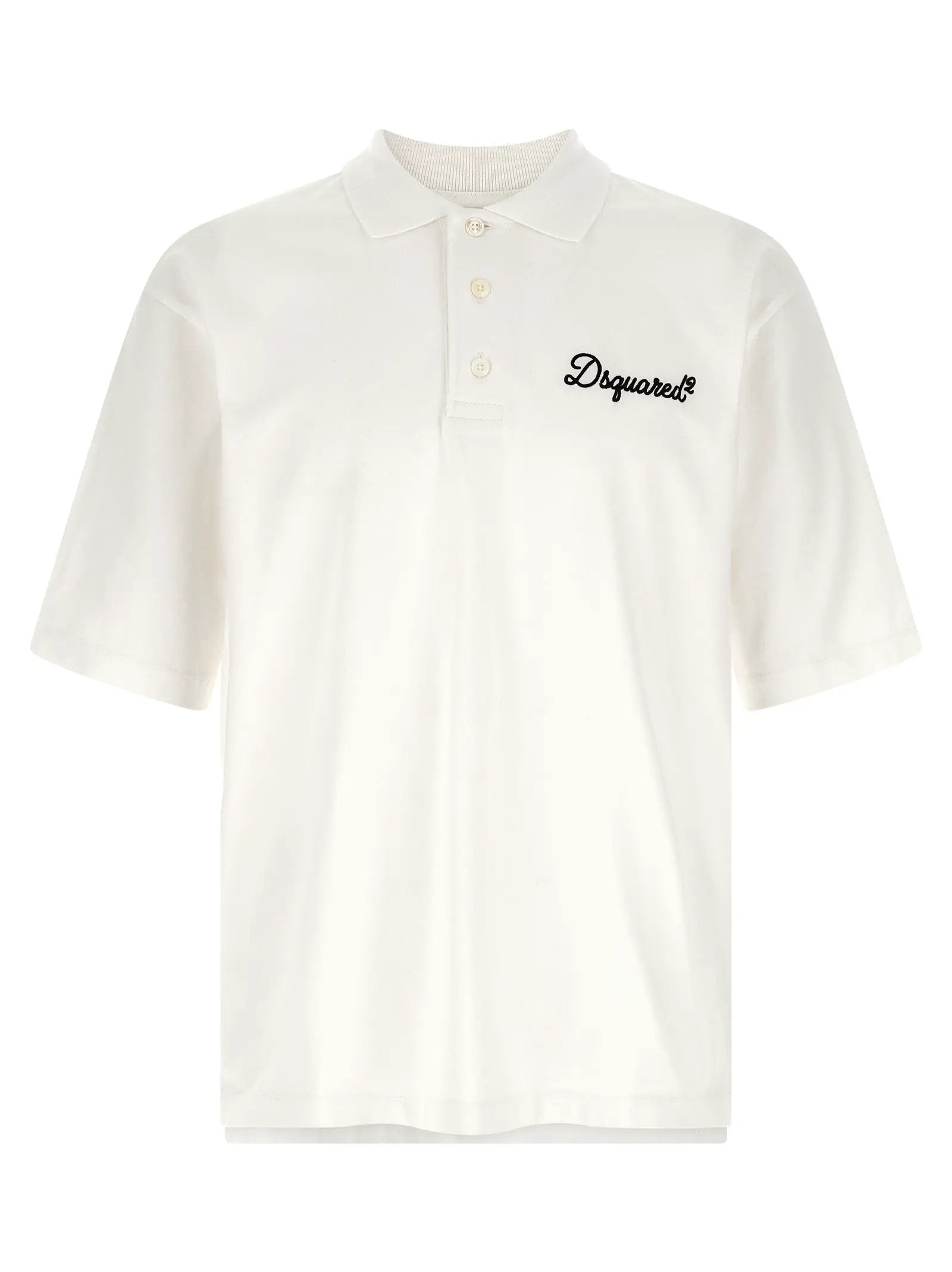 Dsquared² White Cotton Polo Shirt