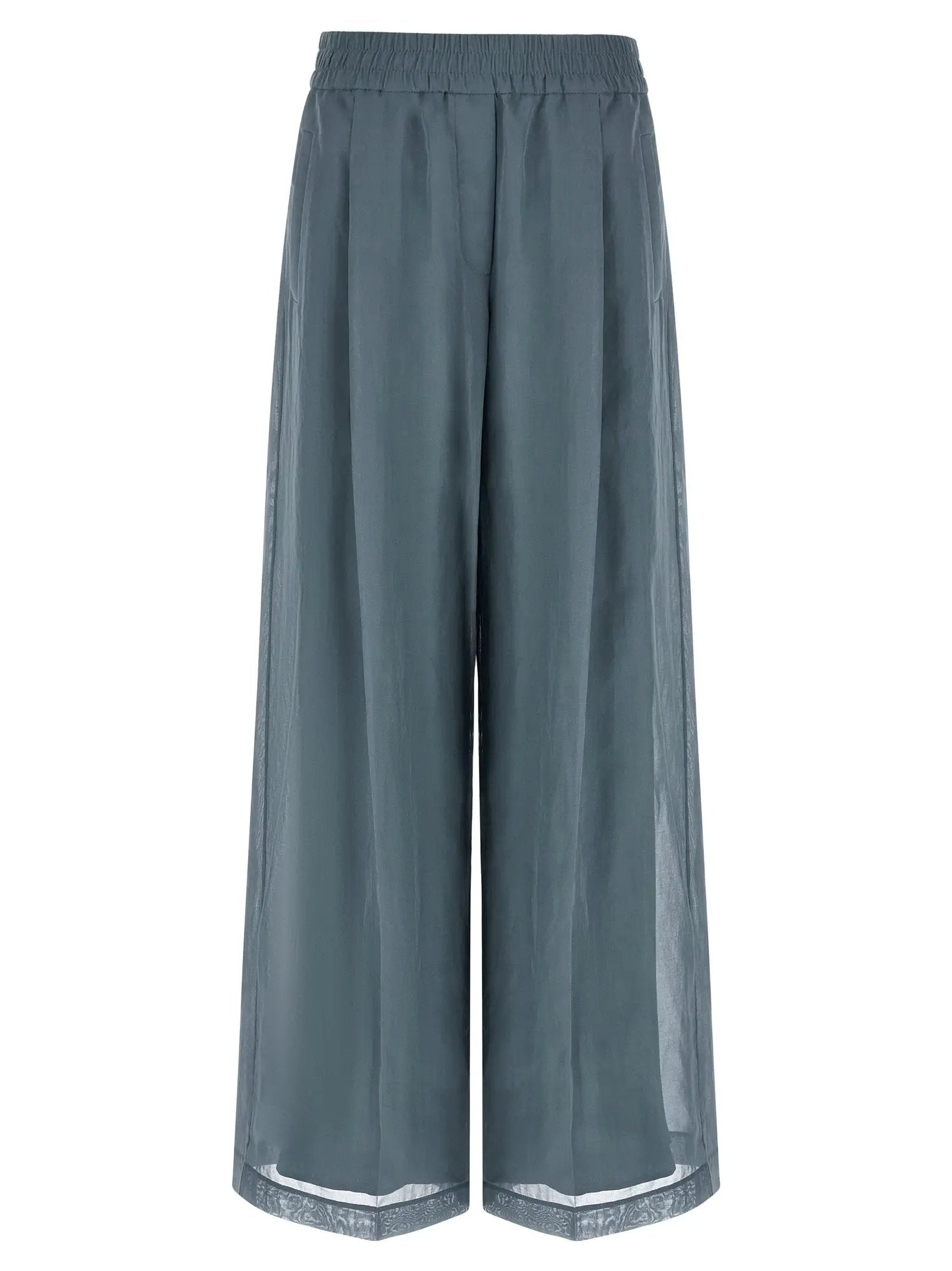 Brunello Cucinelli Blue Cotton Casual Pants