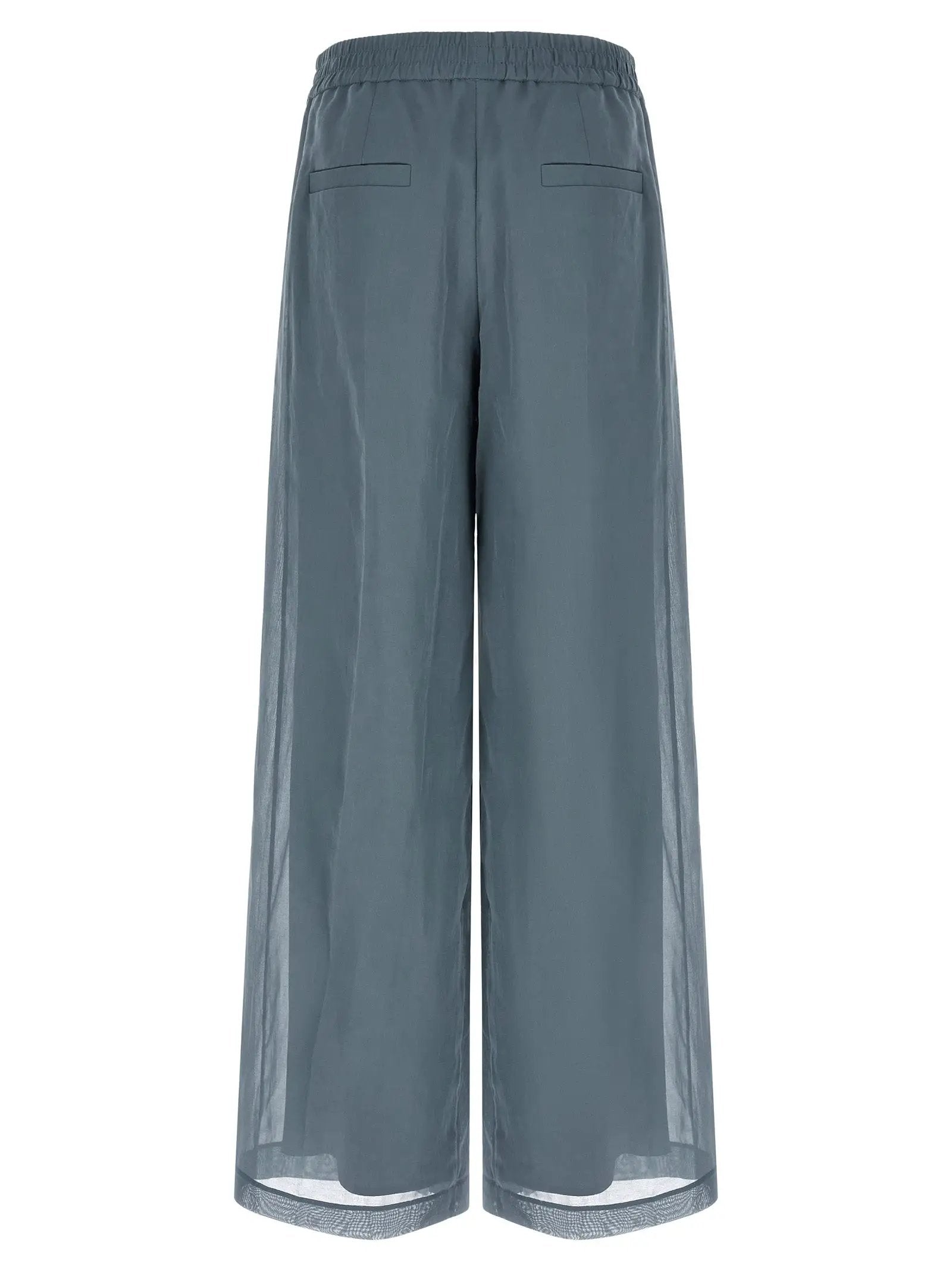 Brunello Cucinelli Blue Cotton Casual Pants