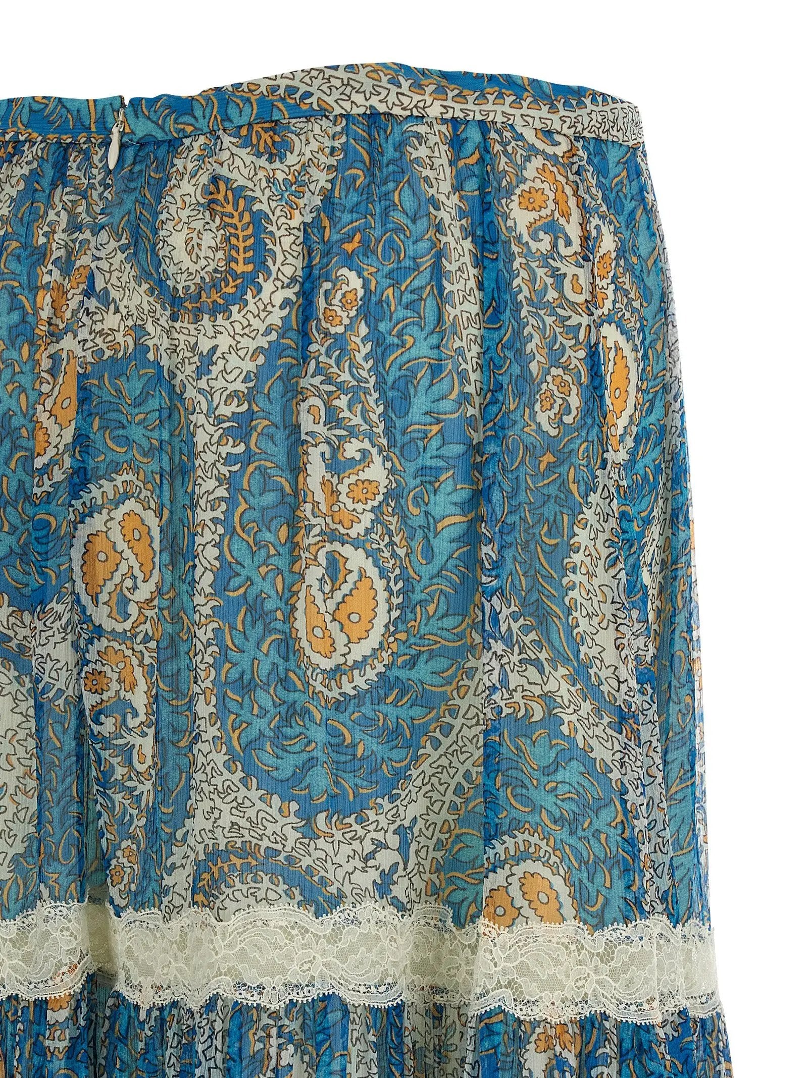 Etro Blue Silk Mini Skirt