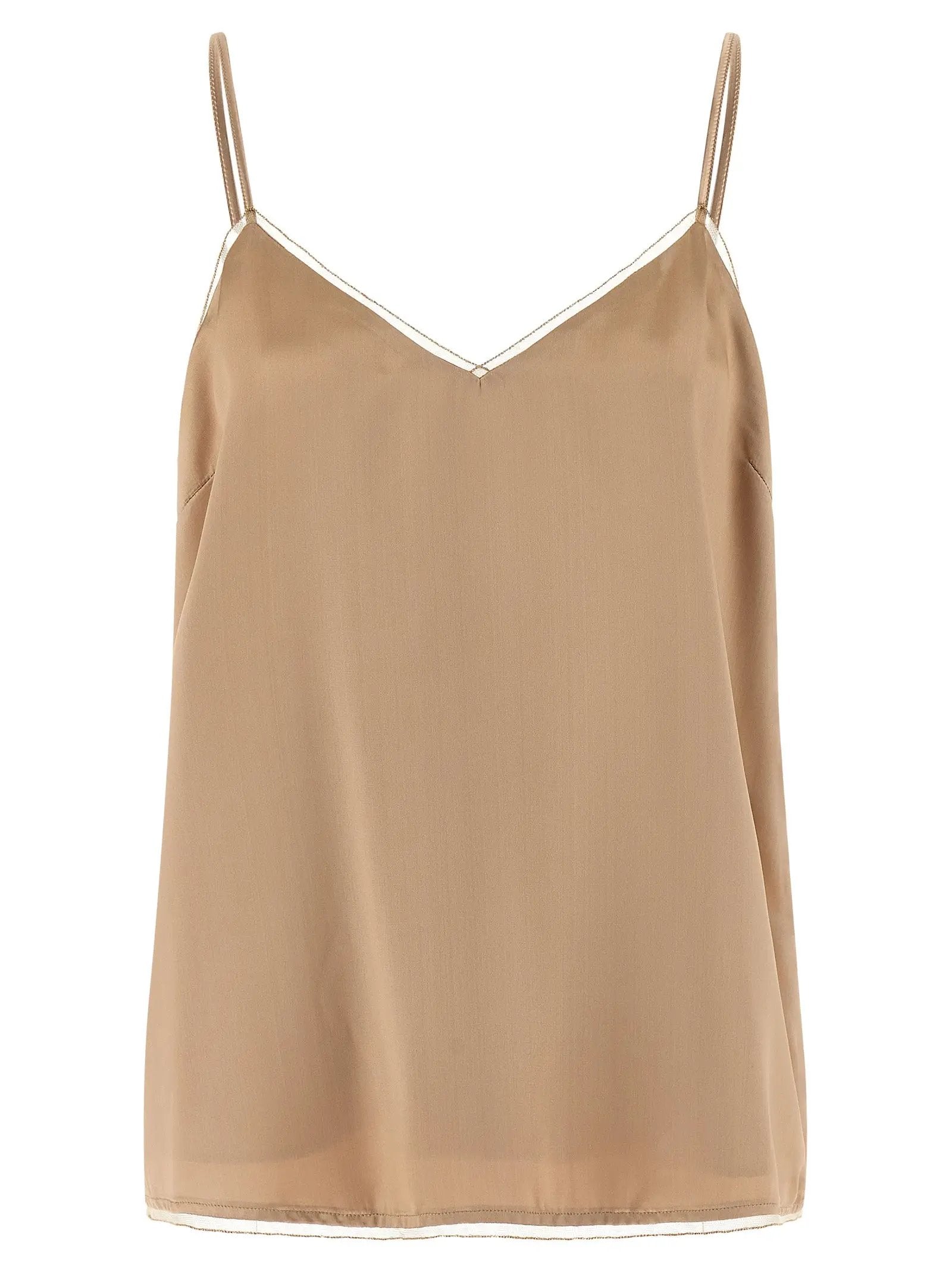 Fabiana Filippi Beige Viscose Tank Tops