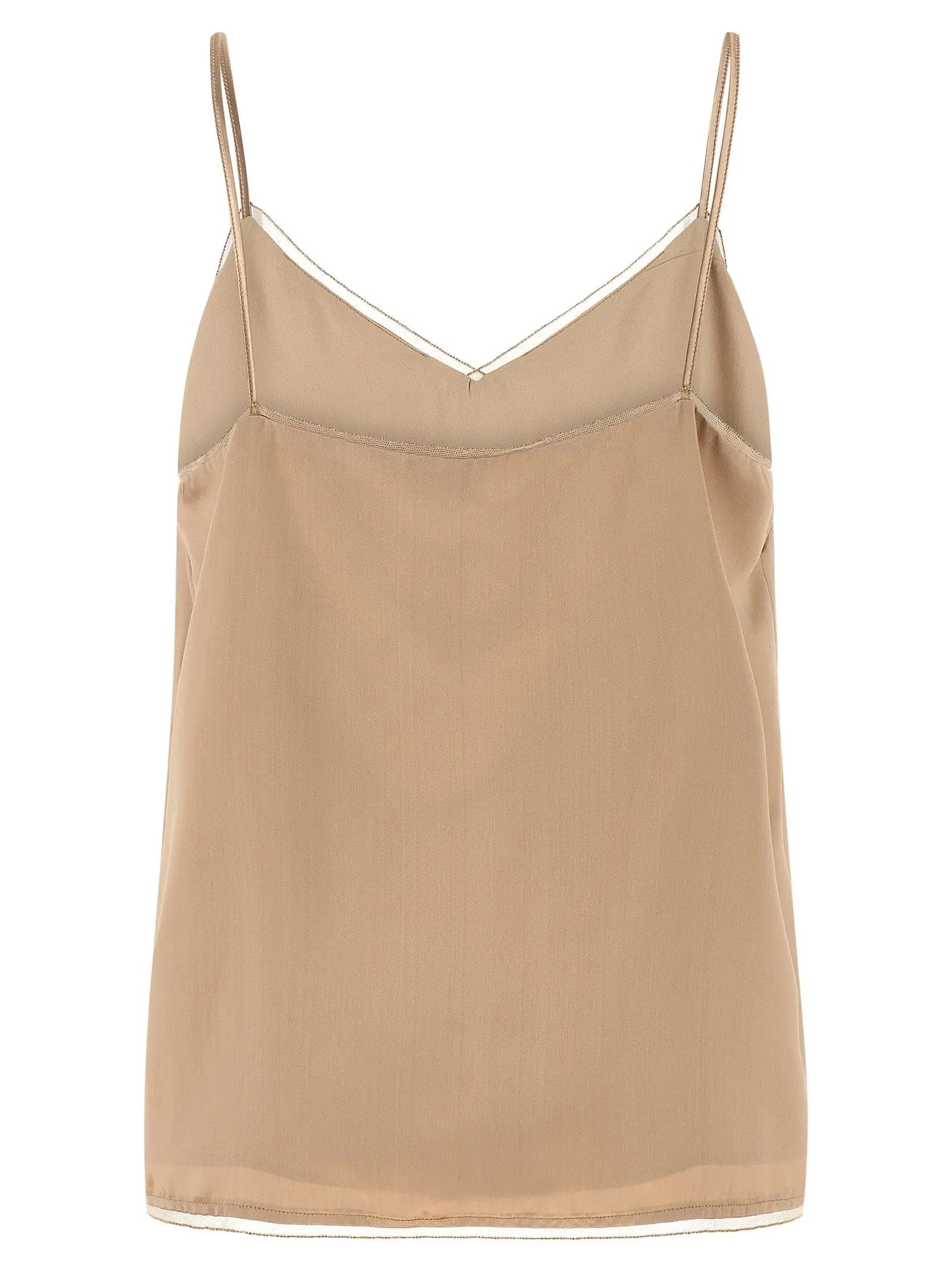 Fabiana Filippi Beige Viscose Tank Tops