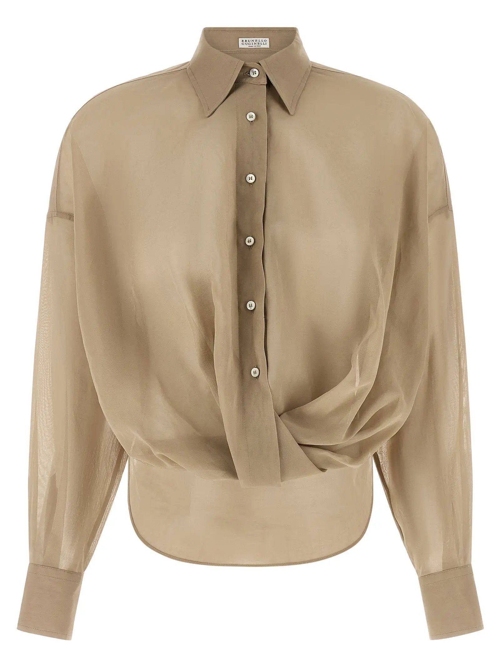 Brunello Cucinelli Beige Cotton Blouse