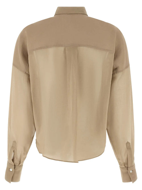 Chemisier en coton beige Brunello Cucinelli