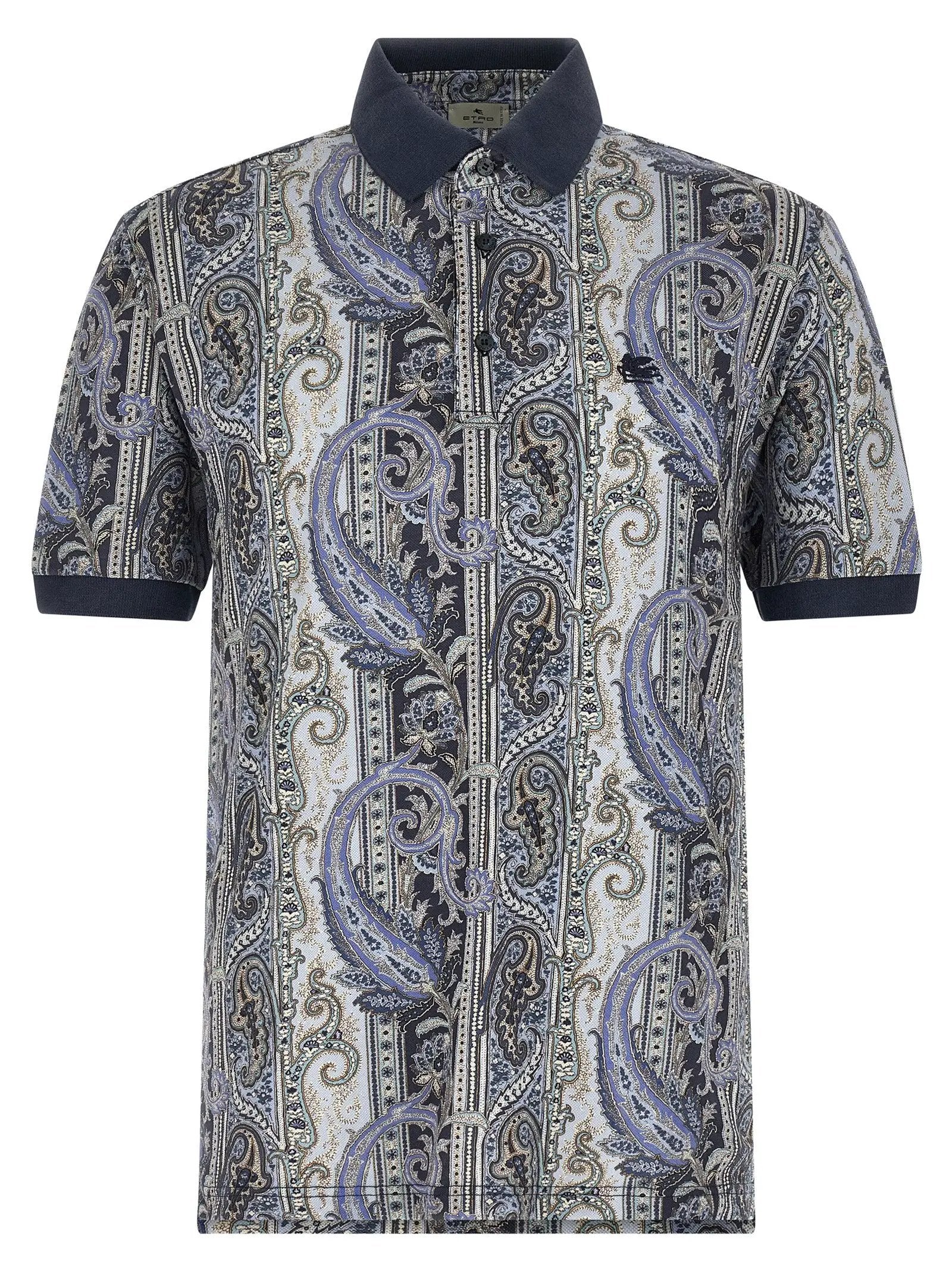 Etro Blue Cotton Polo Shirt
