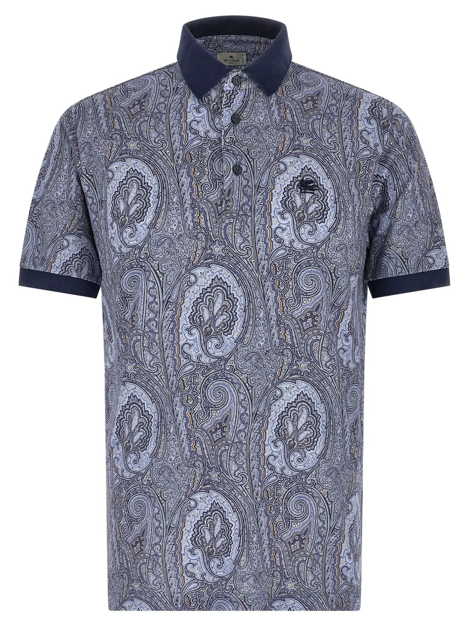 Etro Blue Cotton Polo Shirt