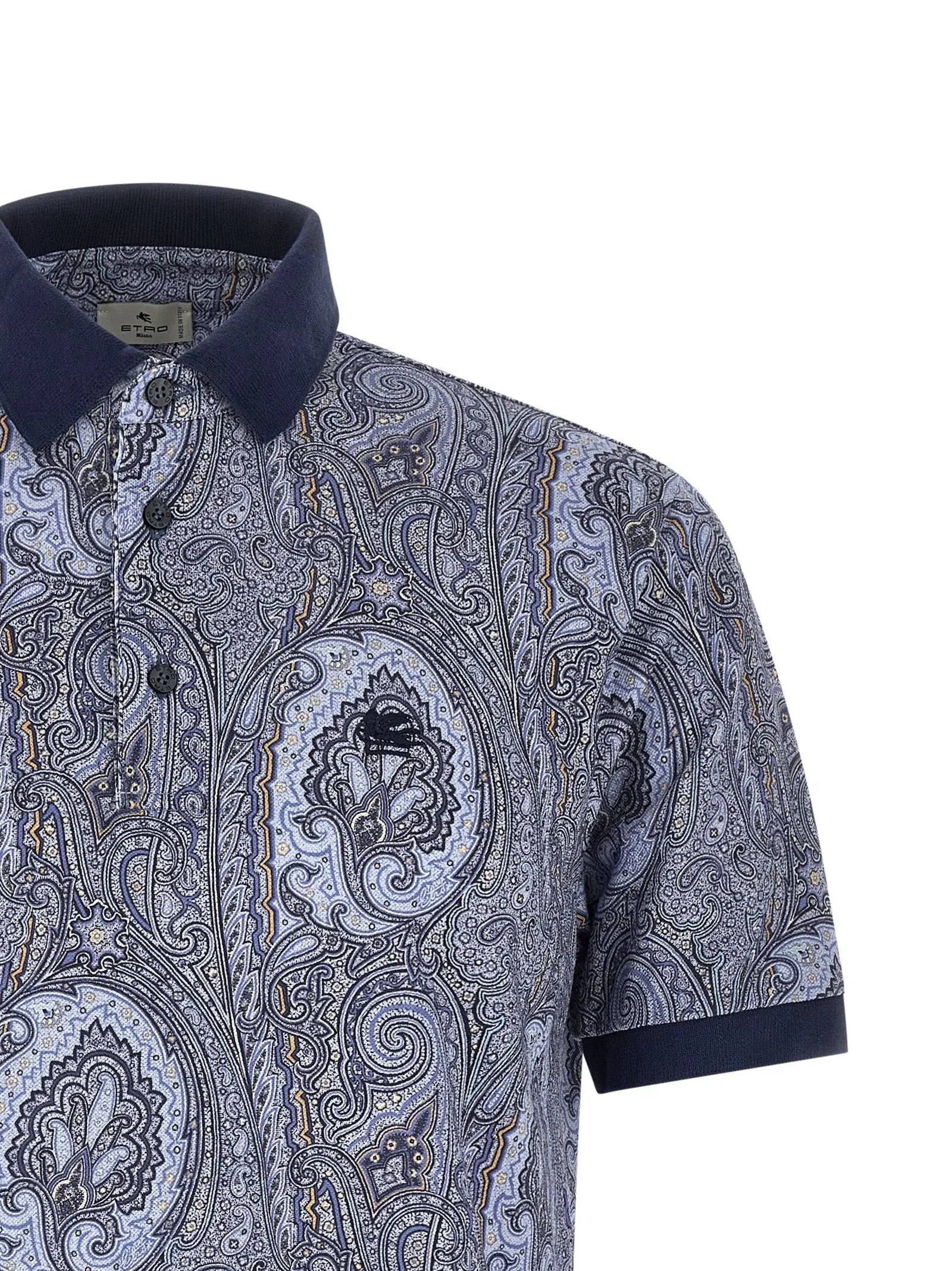 Etro Blue Cotton Polo Shirt