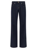 7 For All Mankind Blue Cotton Straight-Leg Jeans