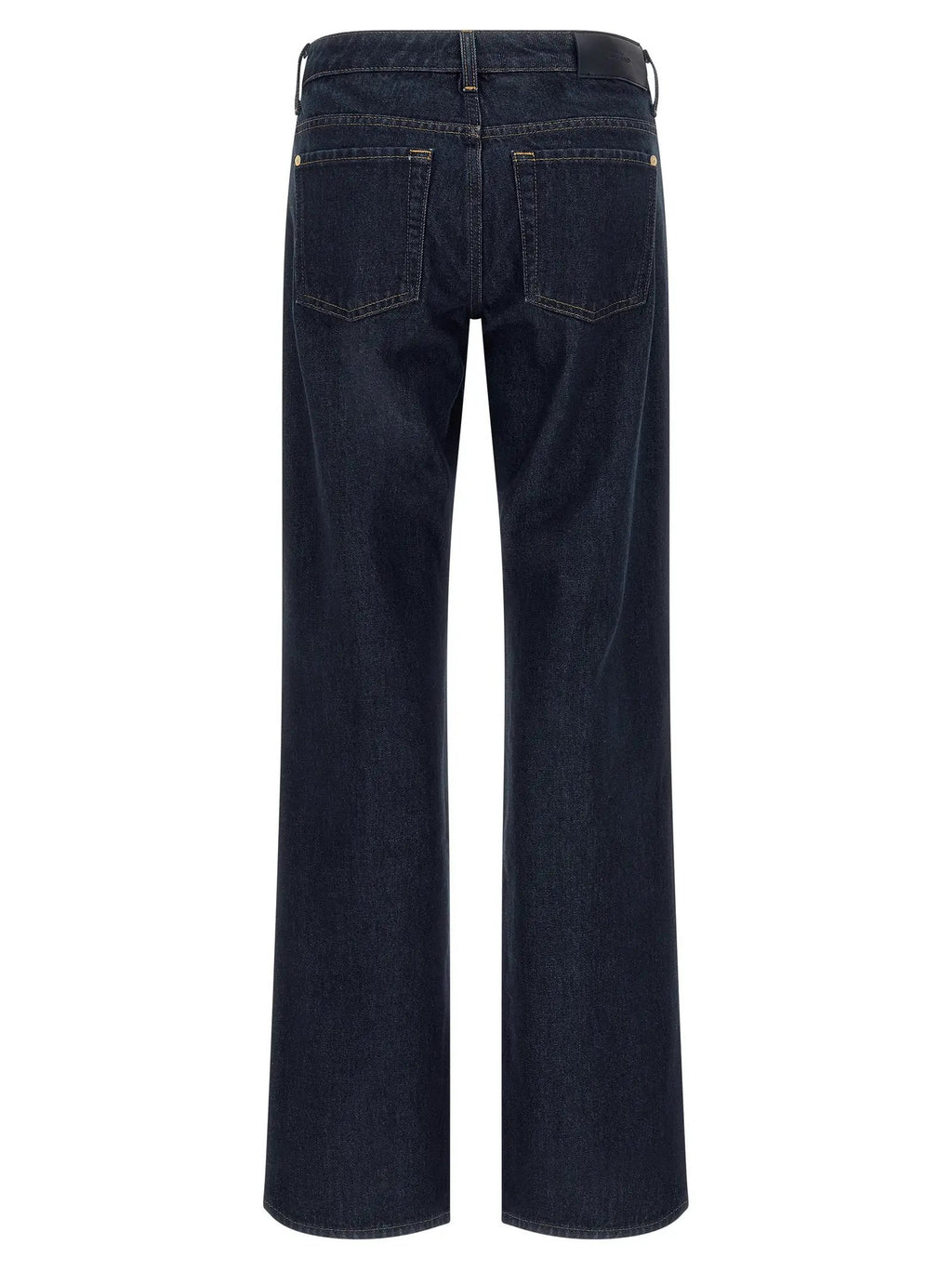 7 For All Mankind Blue Cotton Straight-Leg Jeans