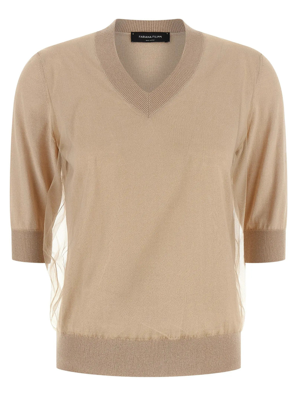 Fabiana Filippi Beige Virgin Wool Cardigan