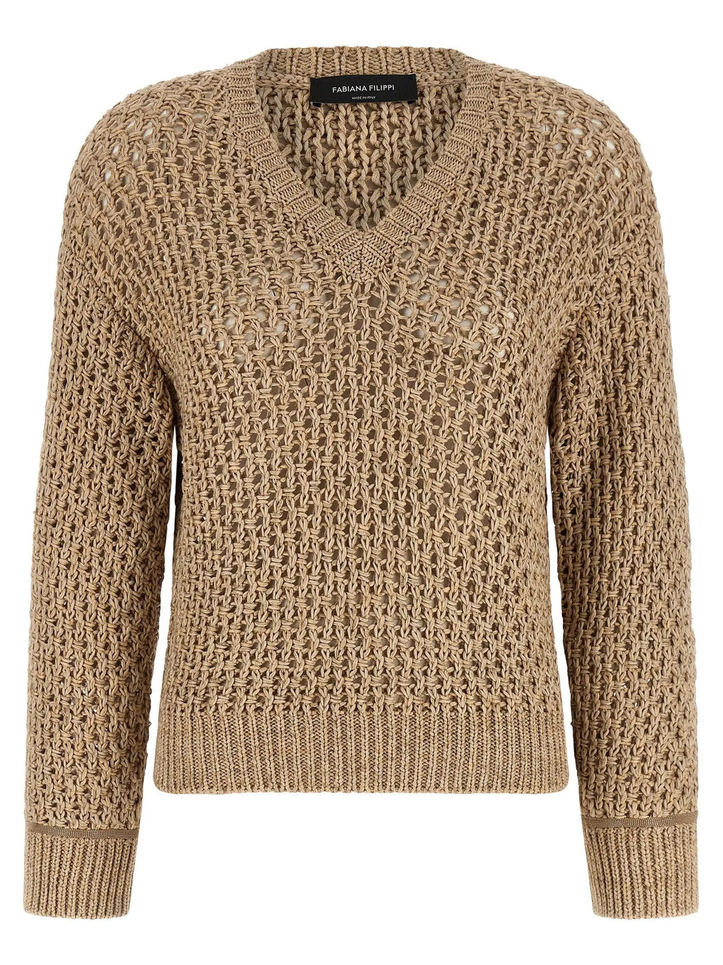 Fabiana Filippi Brown Cotton Cardigan