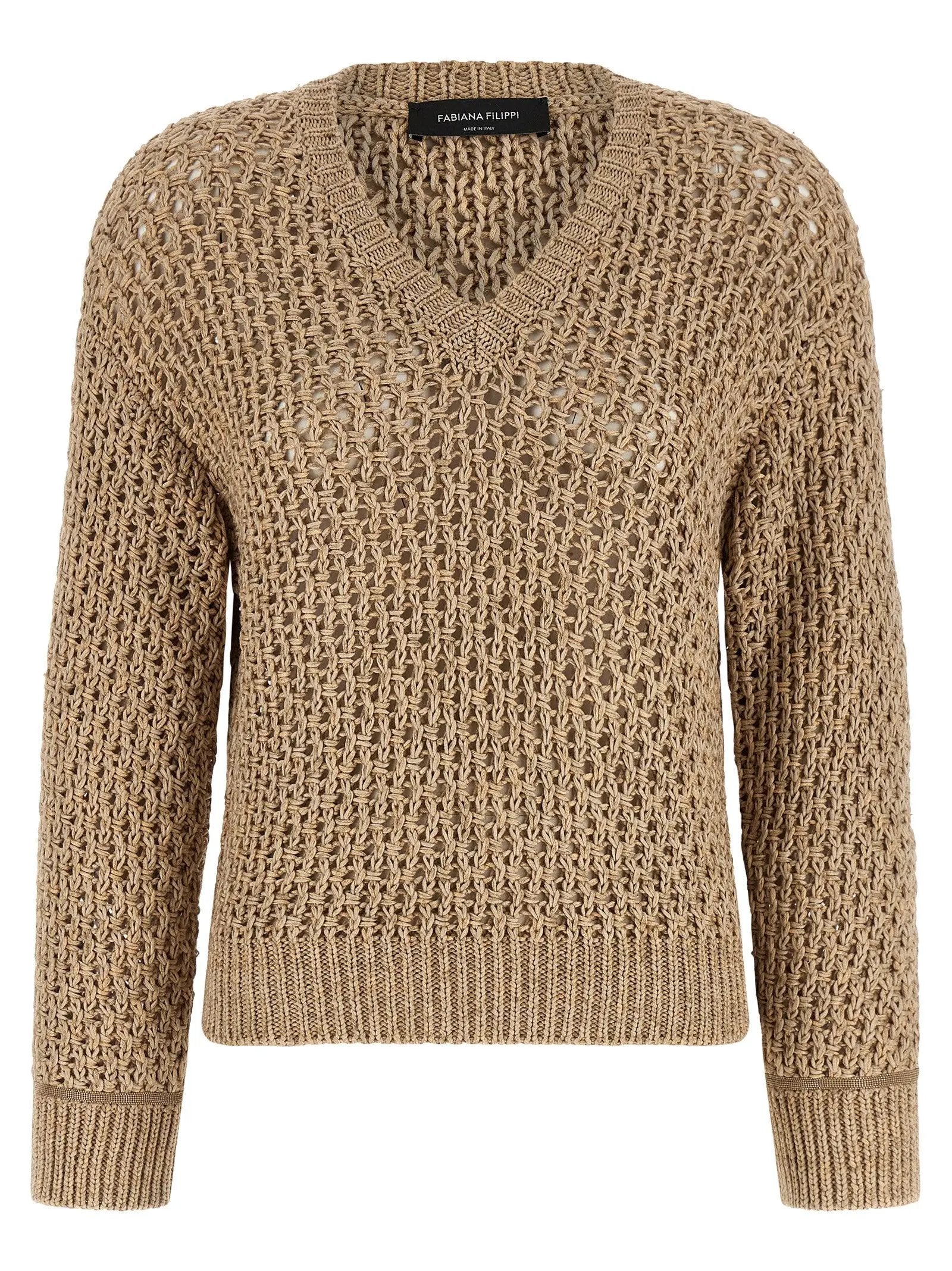 Fabiana Filippi Brown Cotton Cardigan