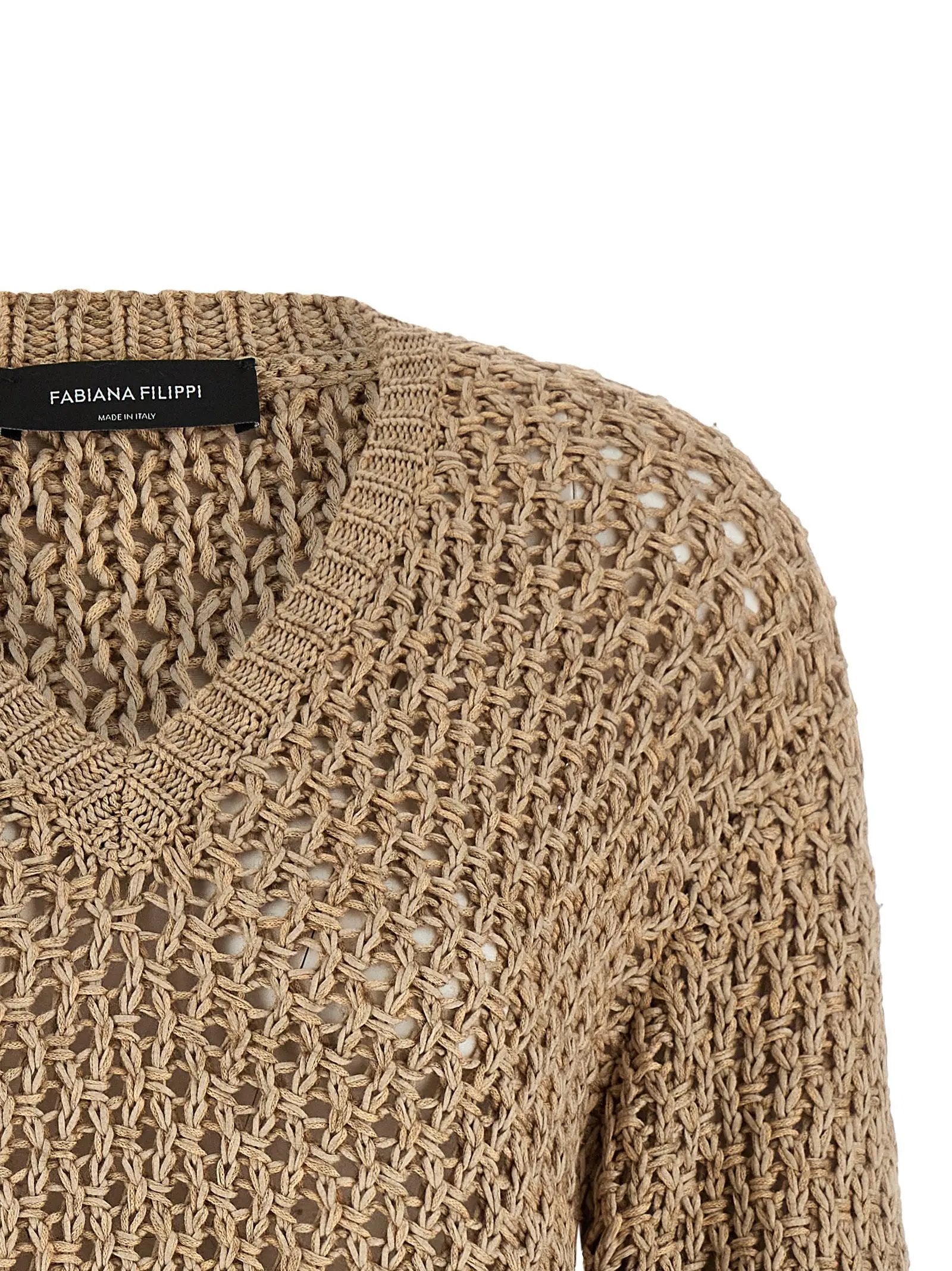 Fabiana Filippi Brown Cotton Cardigan
