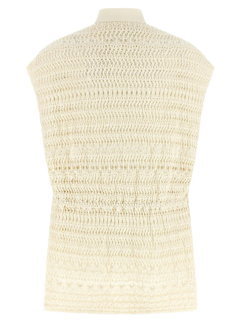 Fabiana Filippi Beige Cotton Sleeveless Jacket