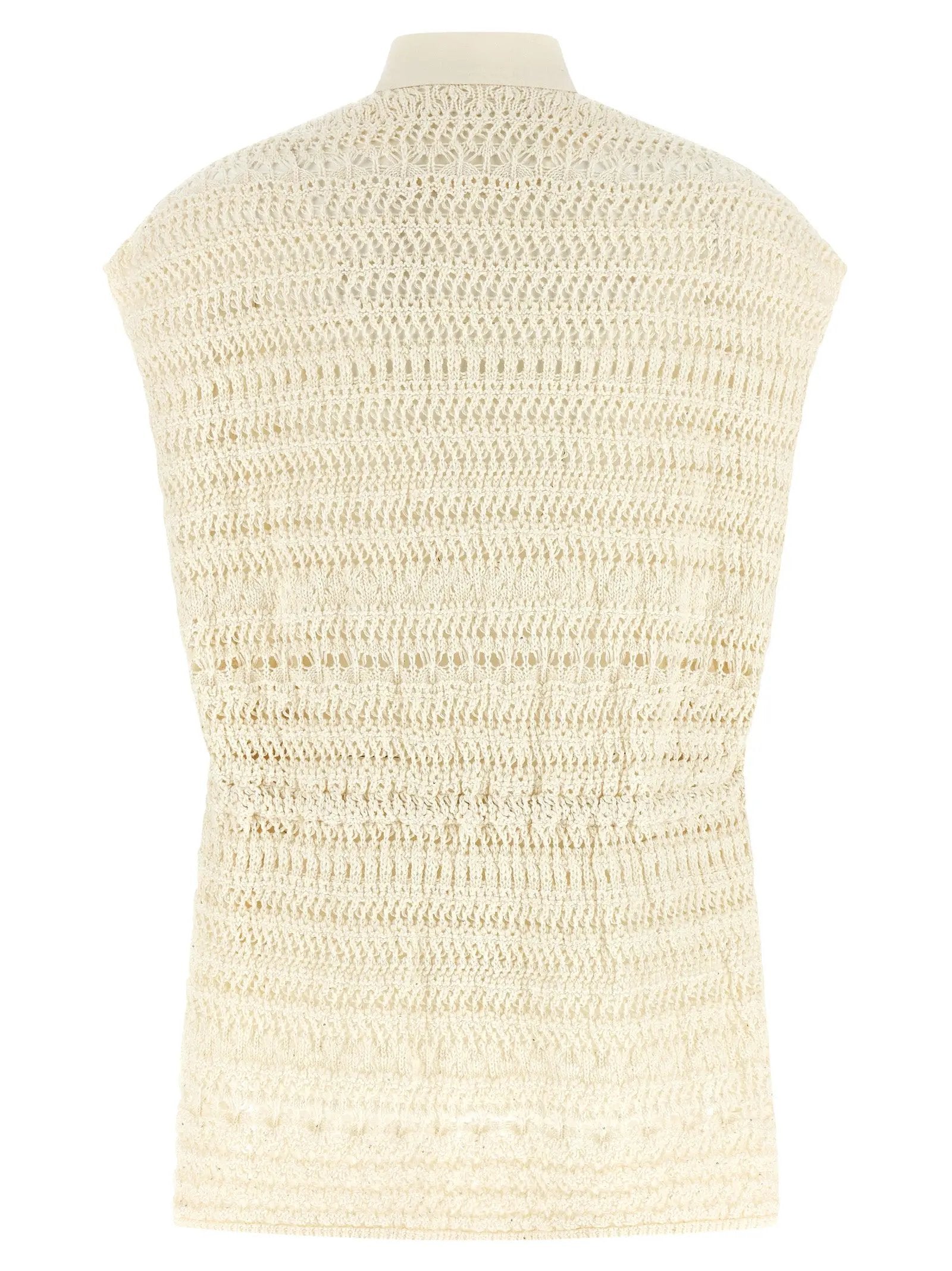 Fabiana Filippi Beige Cotton Sleeveless Jacket