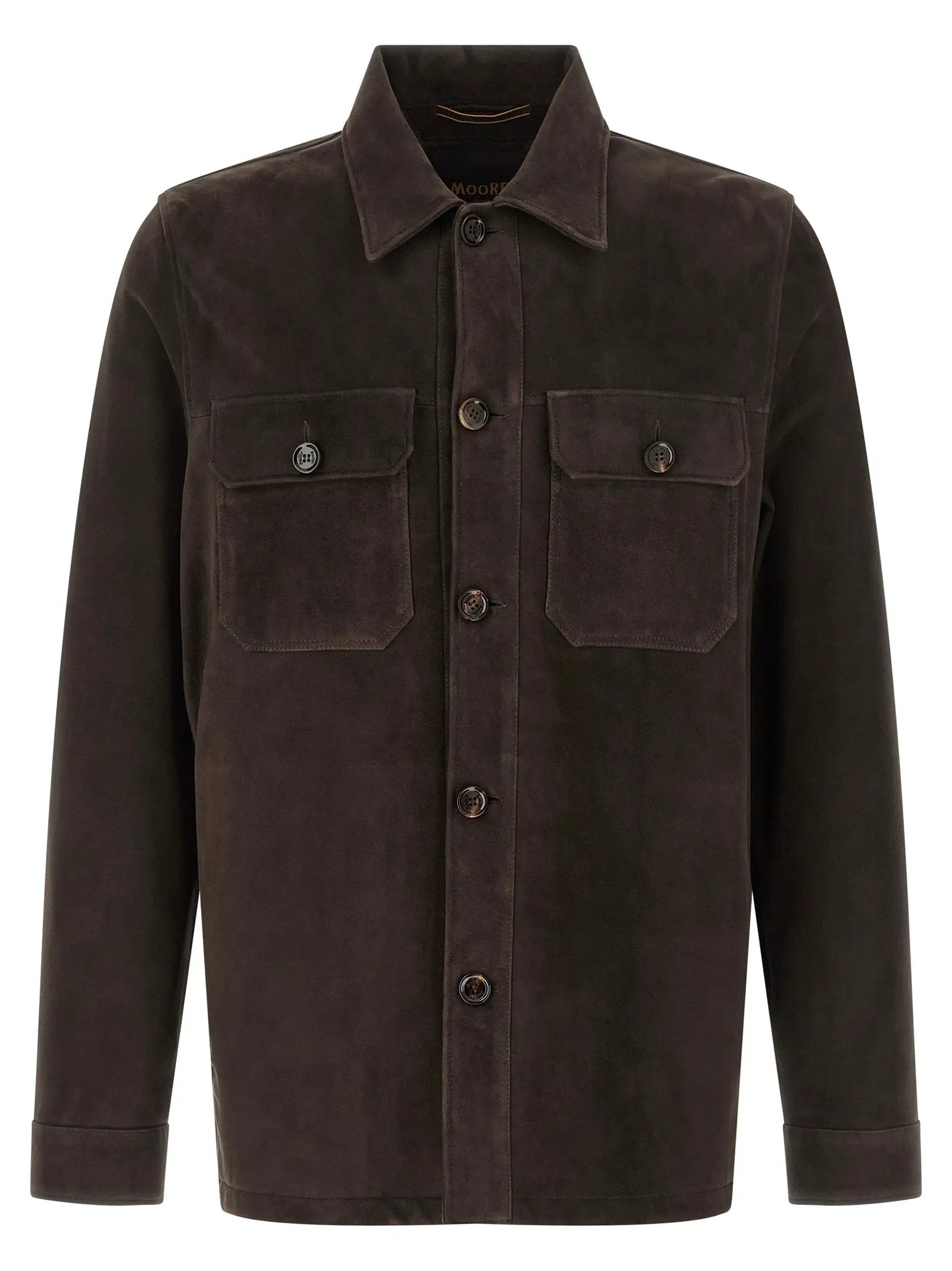 MooRER Brown Lamb Leather Leather Jacket