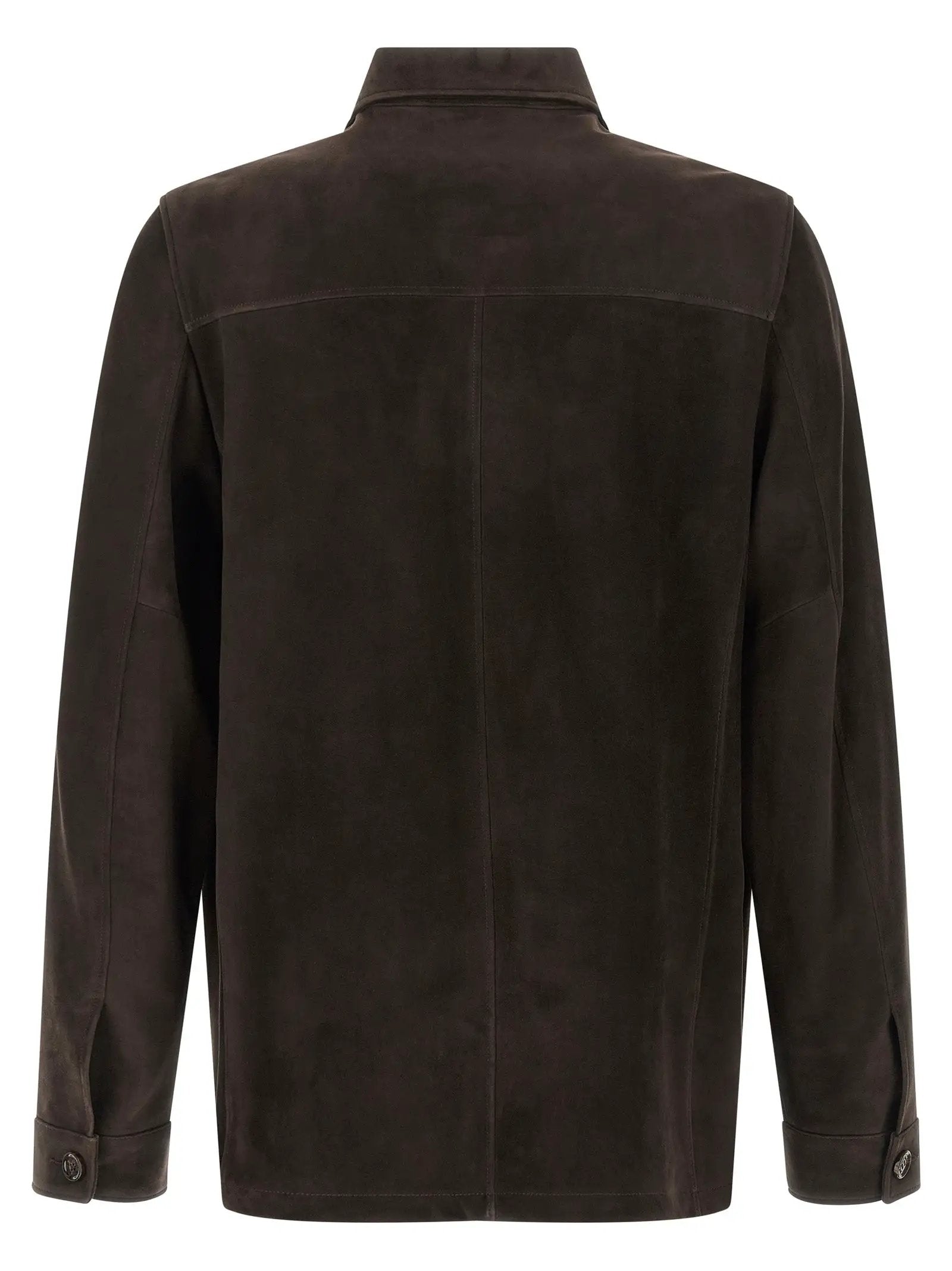 MooRER Brown Lamb Leather Leather Jacket