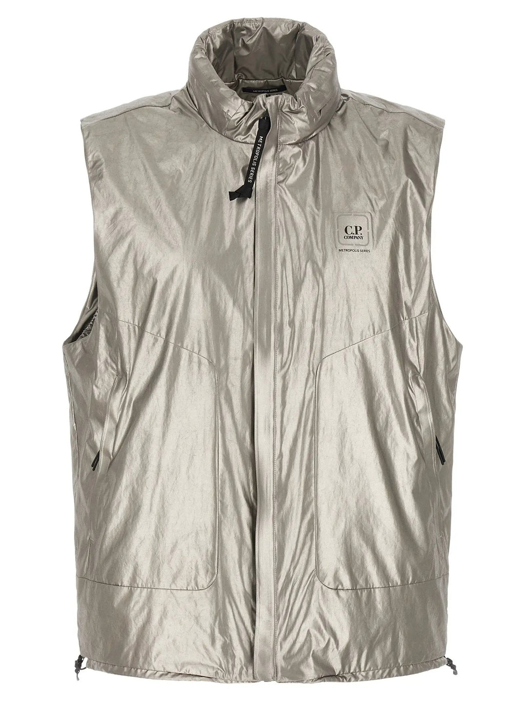 C.P. Company Silver Polyester Sleeveless Jacket