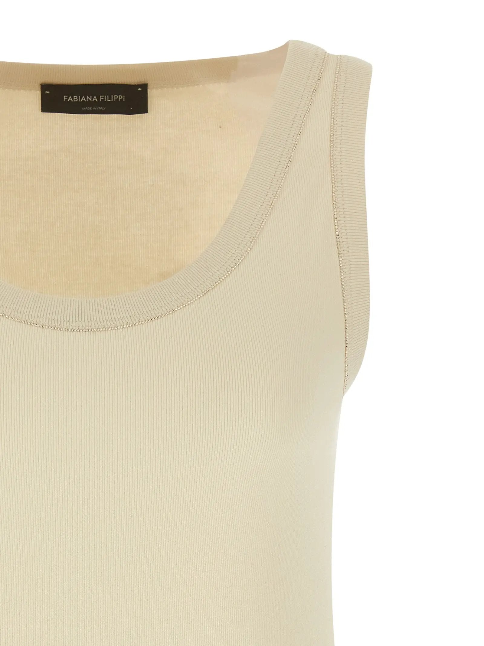 Fabiana Filippi Beige Cotton Tank Tops