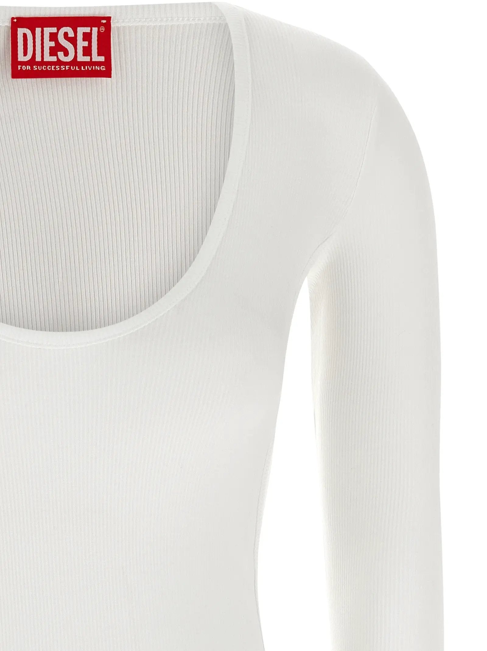 Diesel White Viscose Bodysuit