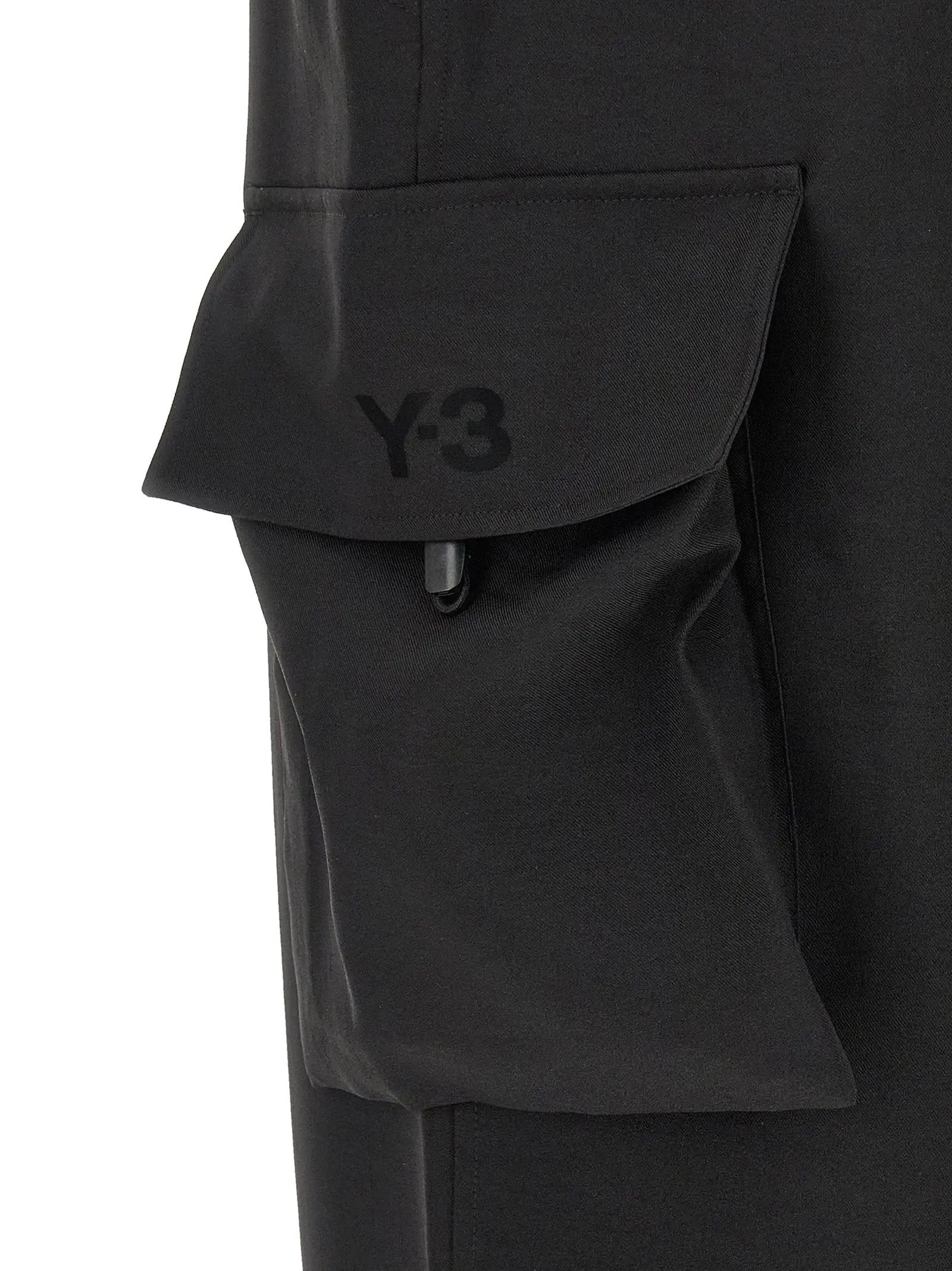 Y-3 Black Polyester Cargo Pants