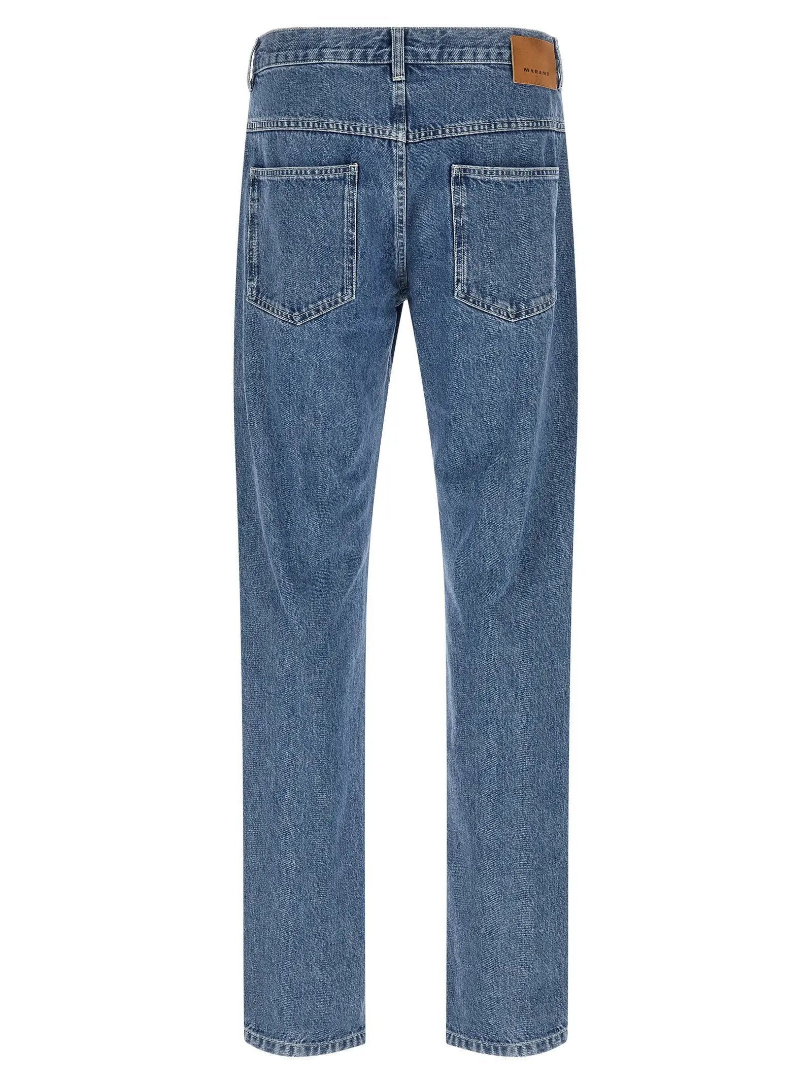 Isabel Marant Blue Cotton Straight-Leg Jeans