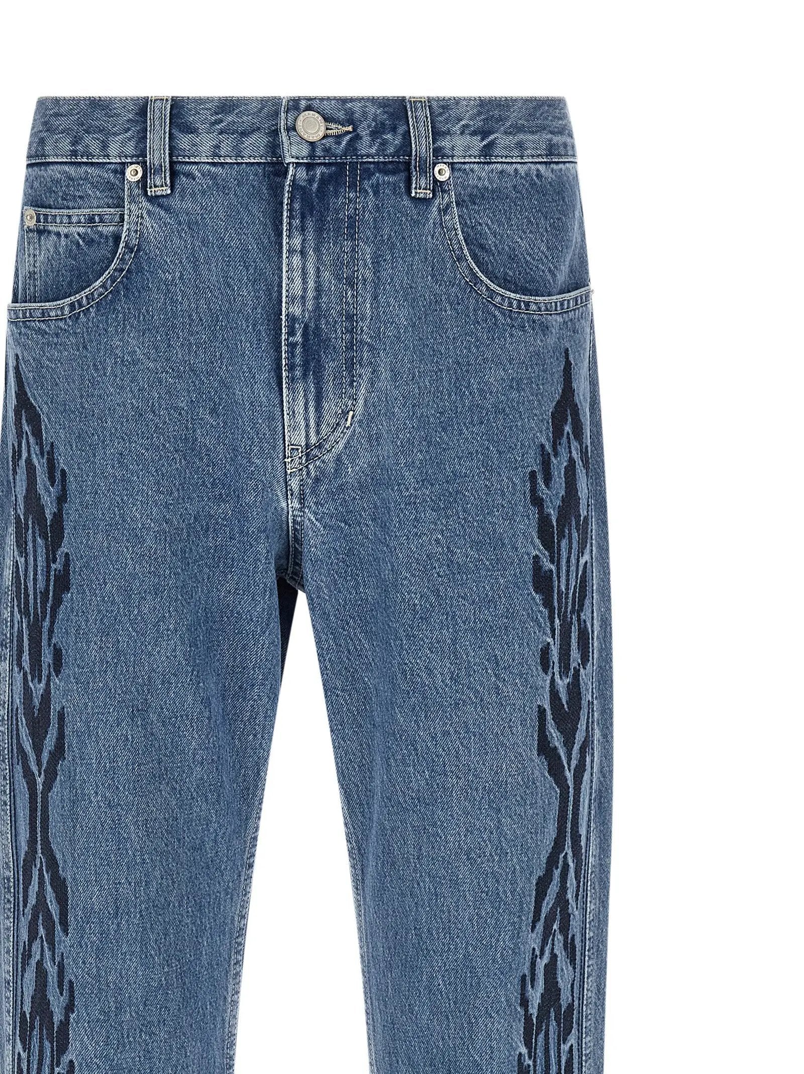 Isabel Marant Blue Cotton Straight-Leg Jeans