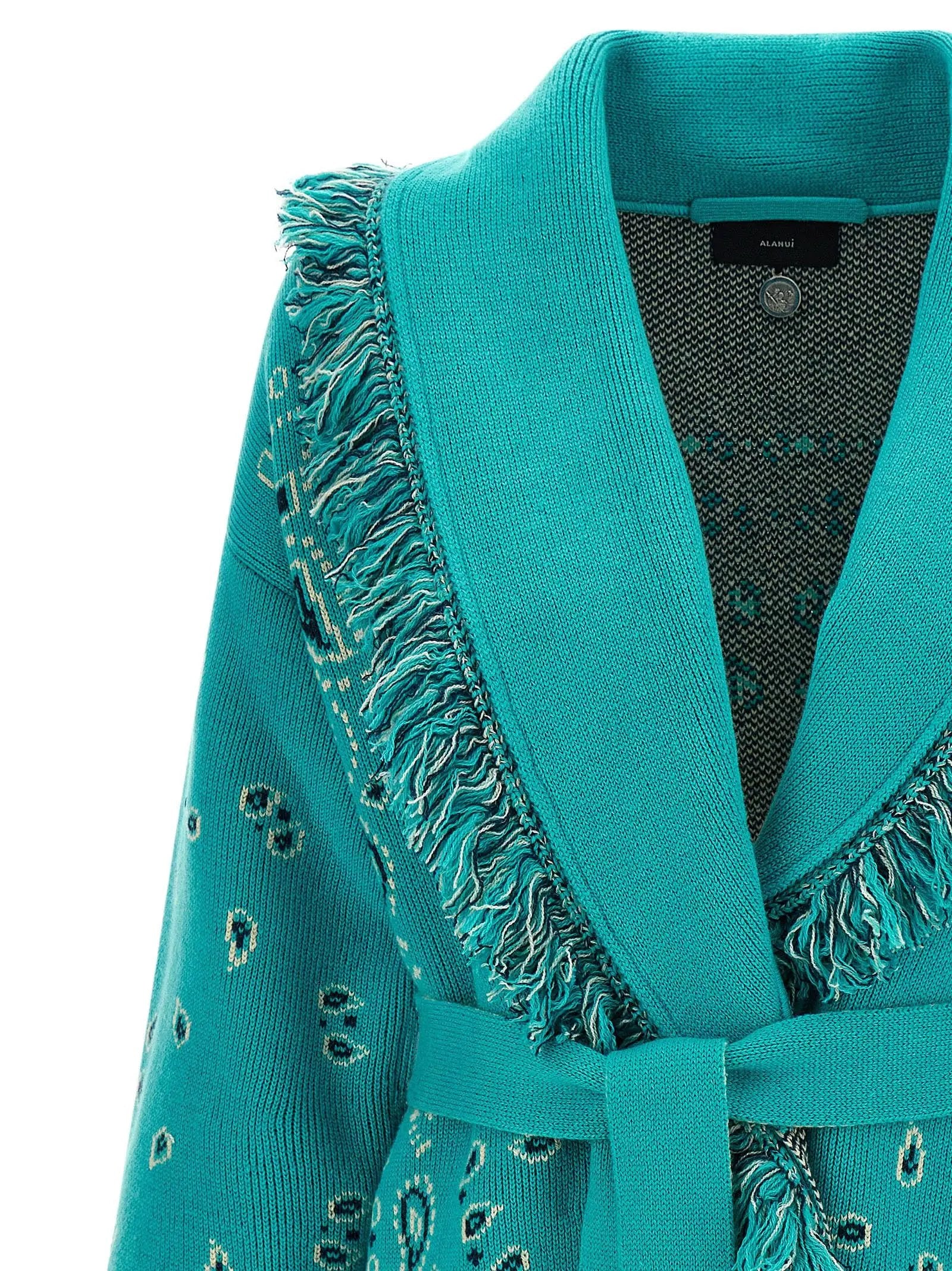Alanui Blue Cashmere Cardigan