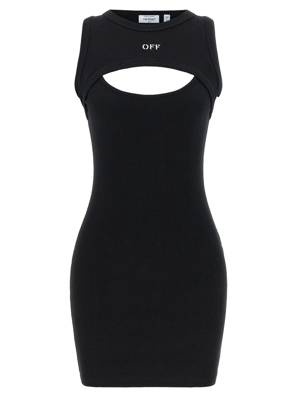 Off-White Bicolor Cotton Short Dress