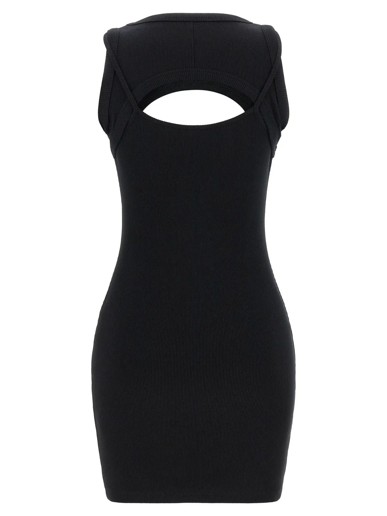 Off-White Bicolor Cotton Short Dress