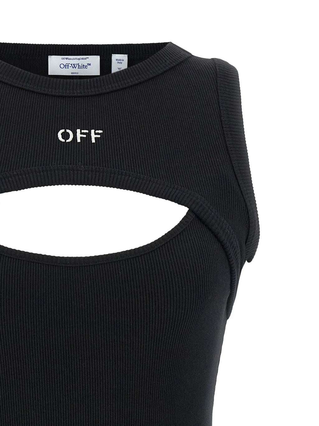 Off-White Bicolor Cotton Short Dress