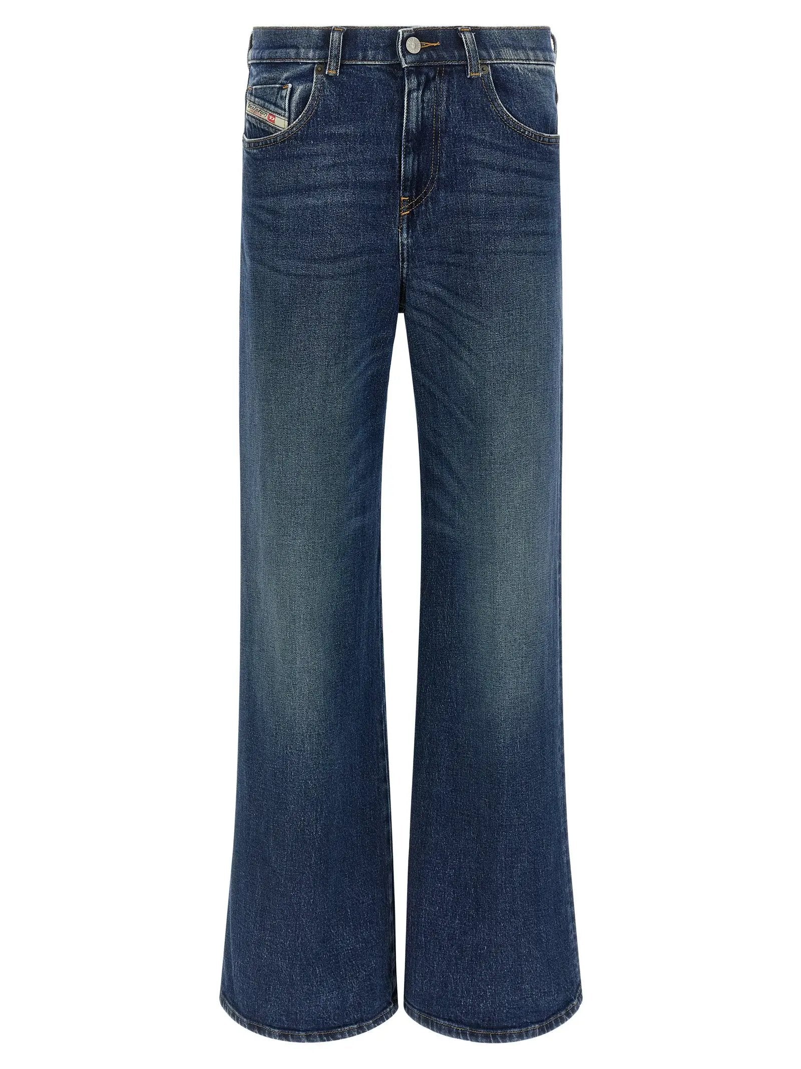 Diesel Blue Cotton Flared Jeans