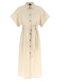 PINKO Beige Cotton Midi Dress