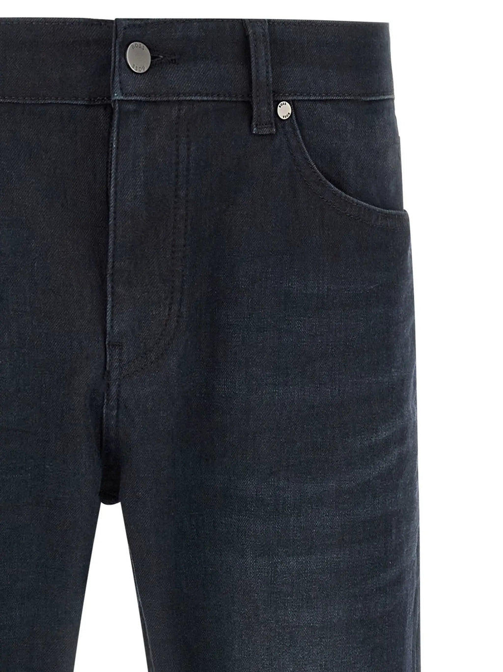 Hugo Boss Blue Cotton Straight-Leg Jeans