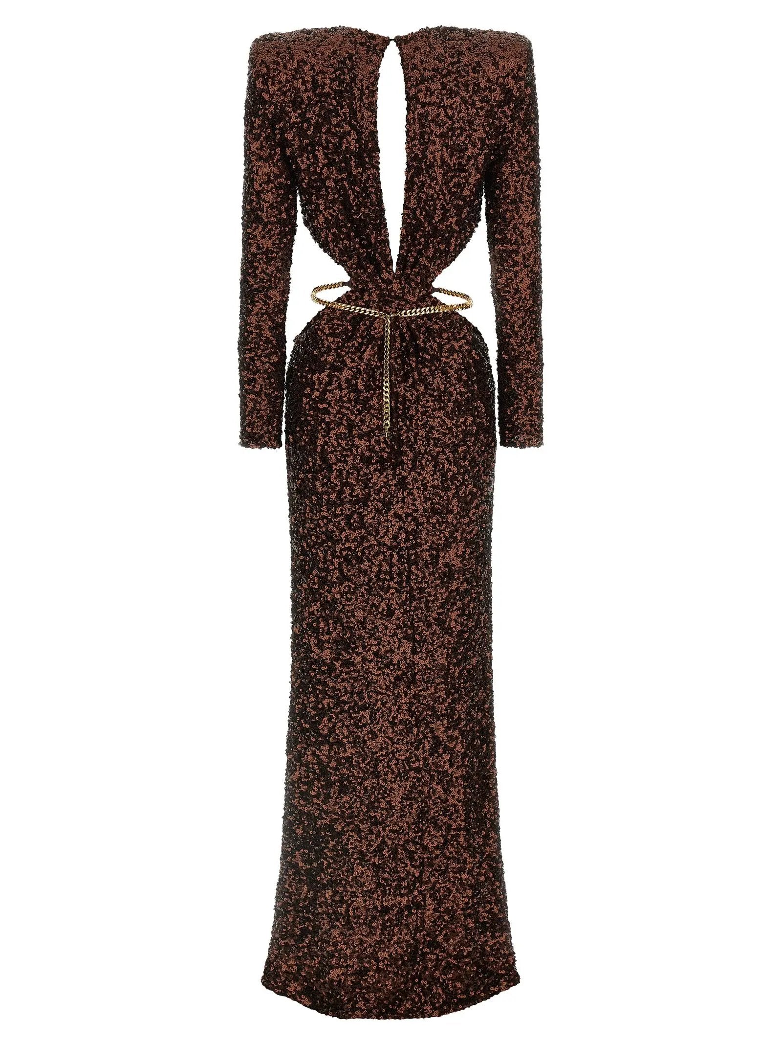 Elisabetta Franchi Brown Polyester Long Dress