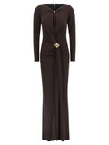 Elisabetta Franchi Brown Viscose Long Dress