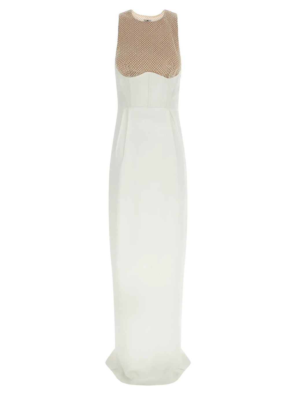 Elisabetta Franchi White Polyester Long Dress