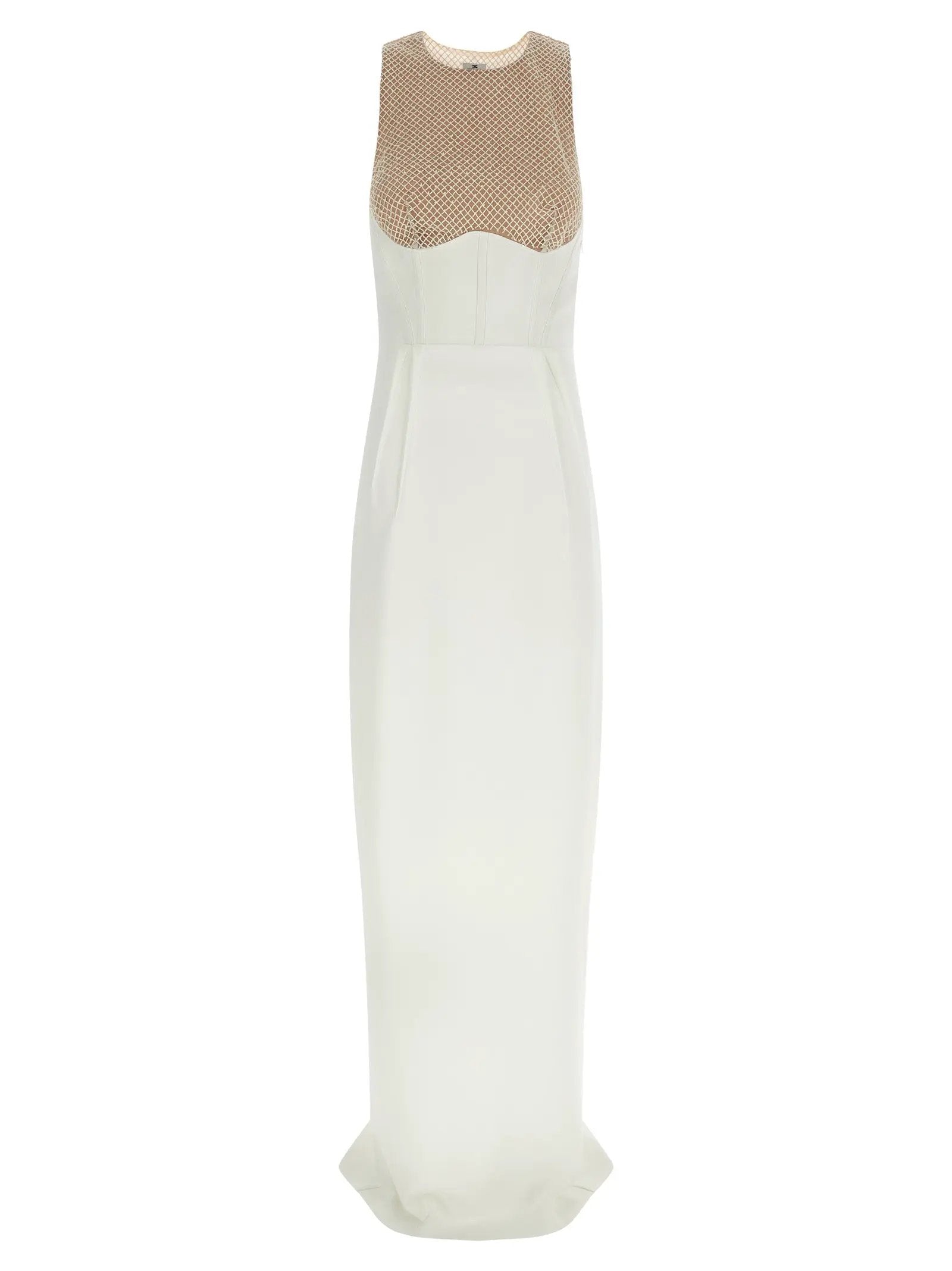 Elisabetta Franchi White Polyester Long Dress