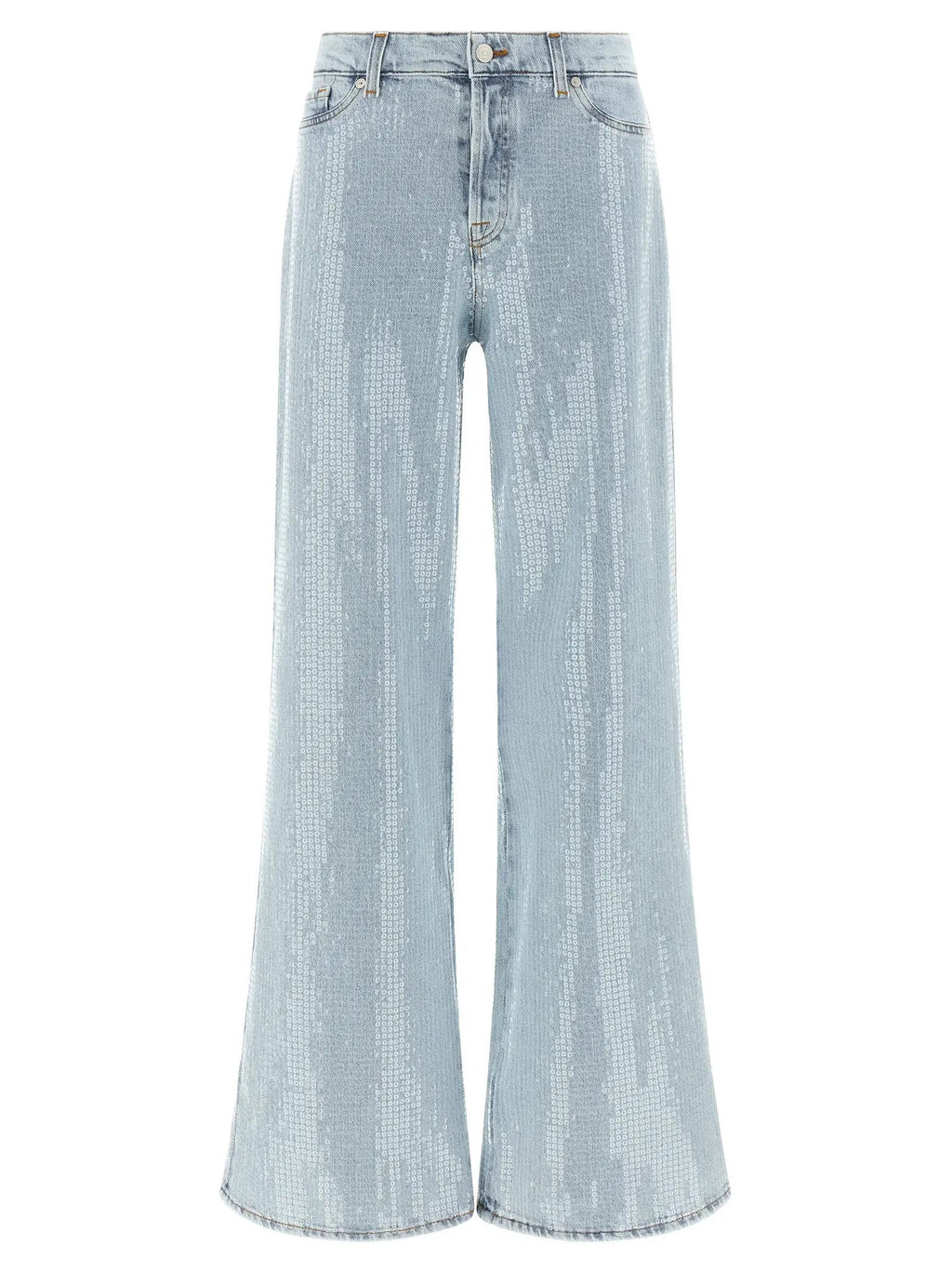 7 For All Mankind Blue Cotton Flared Jeans