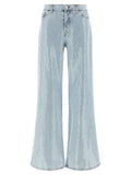 7 For All Mankind Blue Cotton Flared Jeans