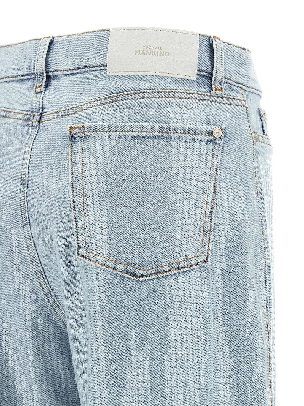7 For All Mankind Blue Cotton Flared Jeans