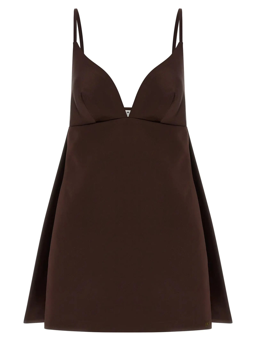 Elisabetta Franchi Brown Polyester Short Dress