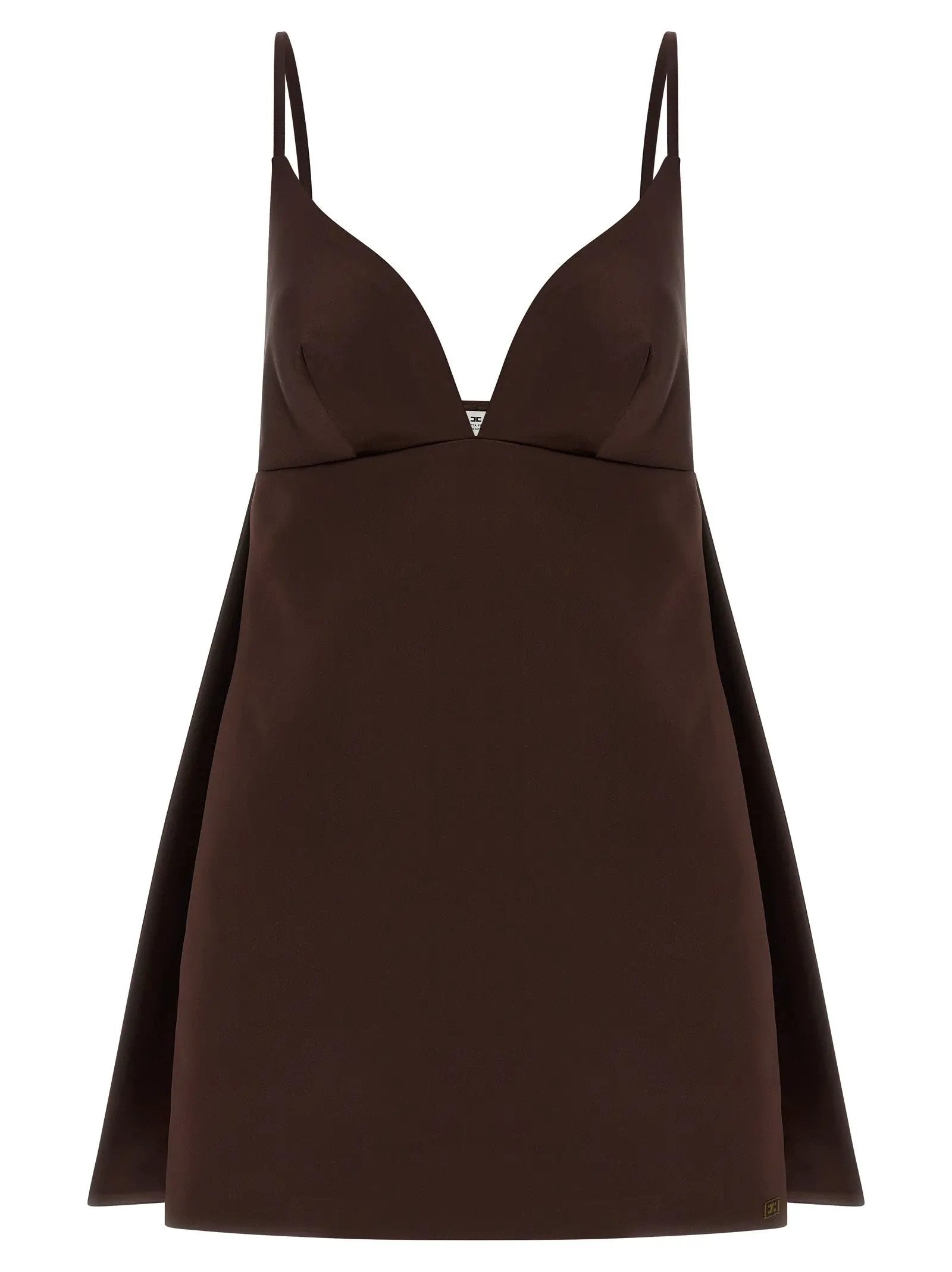 Elisabetta Franchi Brown Polyester Short Dress