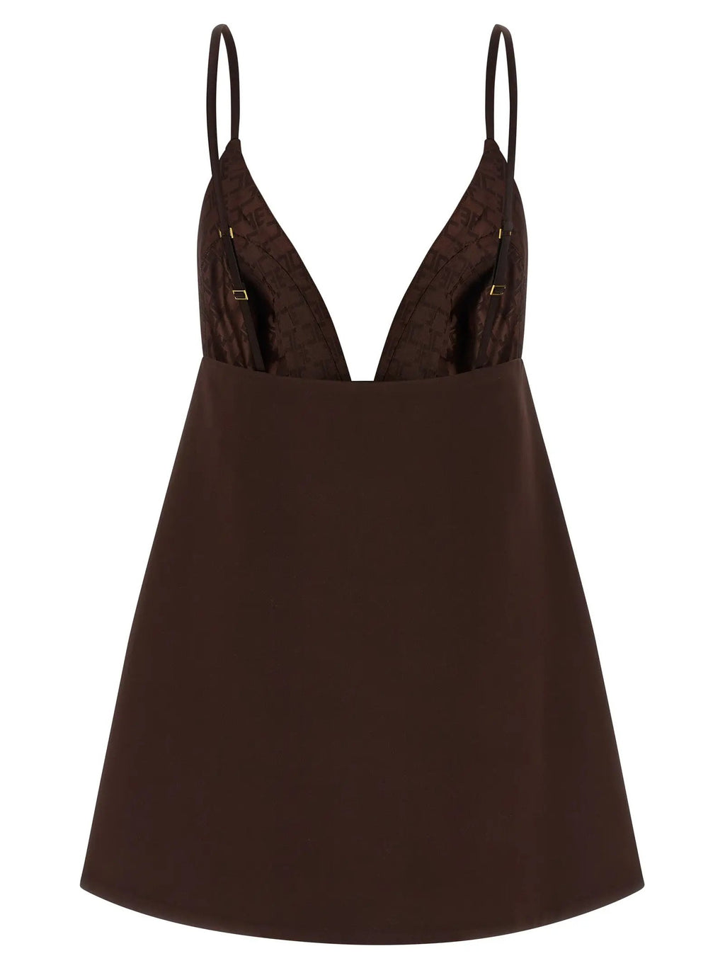 Elisabetta Franchi Brown Polyester Short Dress
