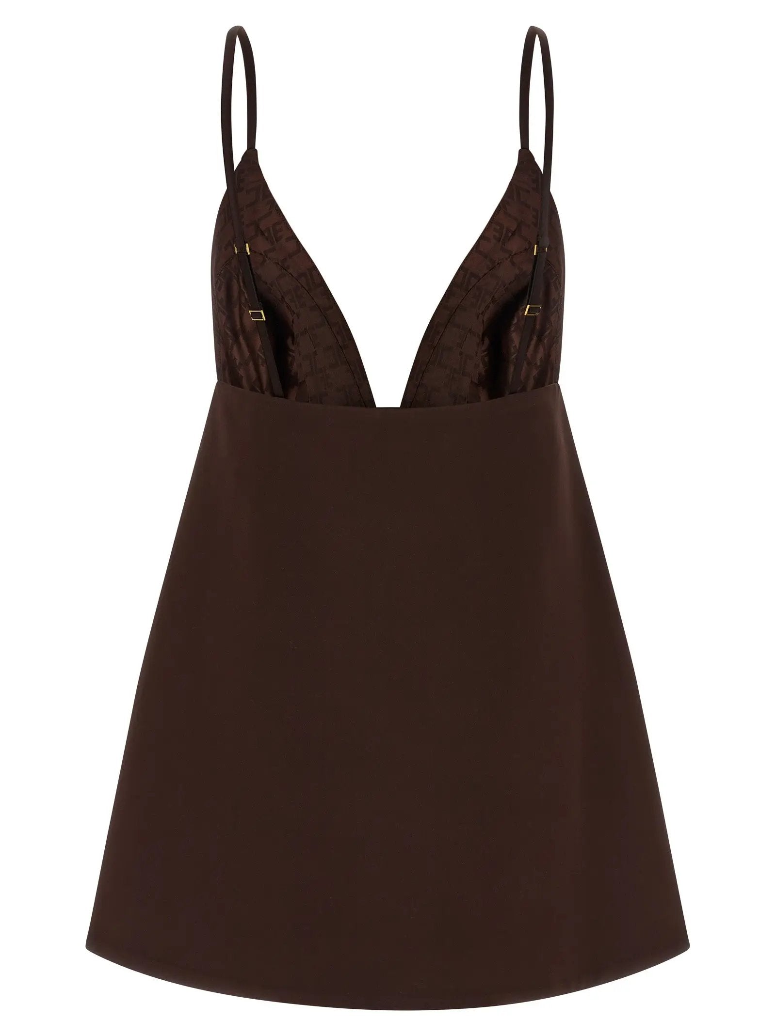 Elisabetta Franchi Brown Polyester Short Dress