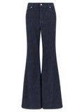 7 For All Mankind Blue Cotton Flared Jeans