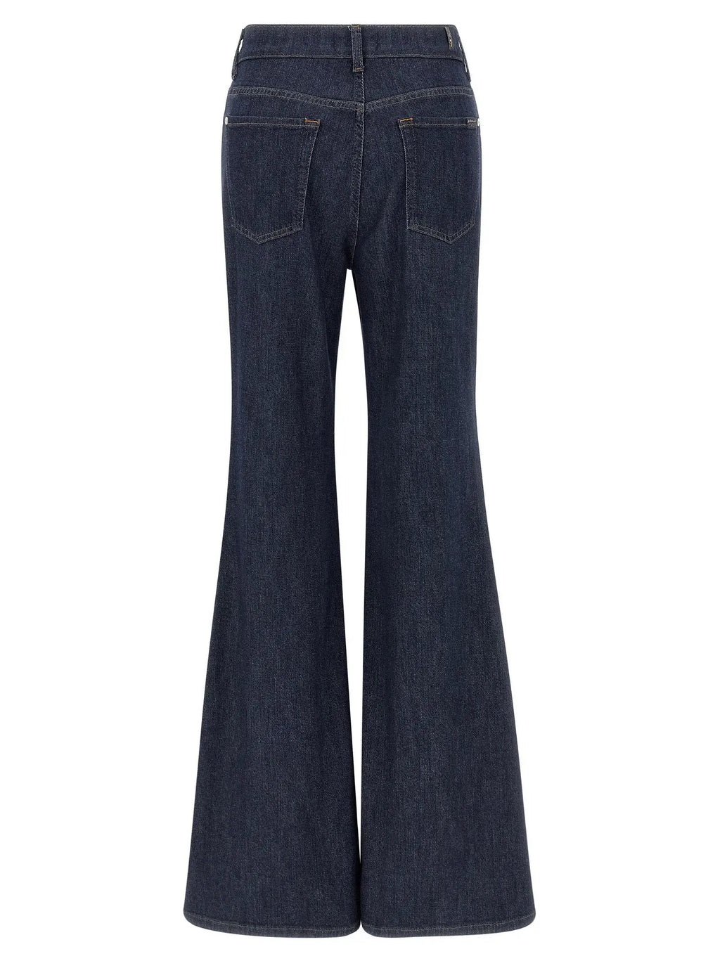 7 For All Mankind Blue Cotton Flared Jeans