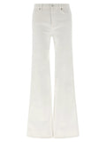 7 For All Mankind White Cotton Flared Jeans